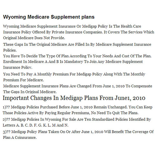 Wyoming medicare supplements