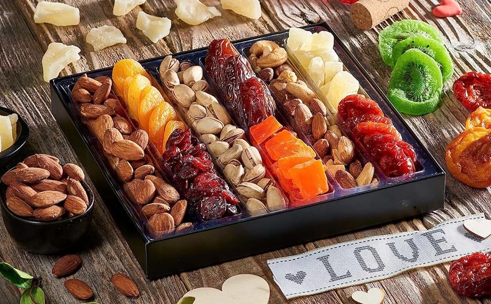 Dried Fruit & Mixed Nuts Basket Arrangement Platter