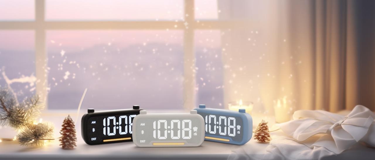 christmas clock radio