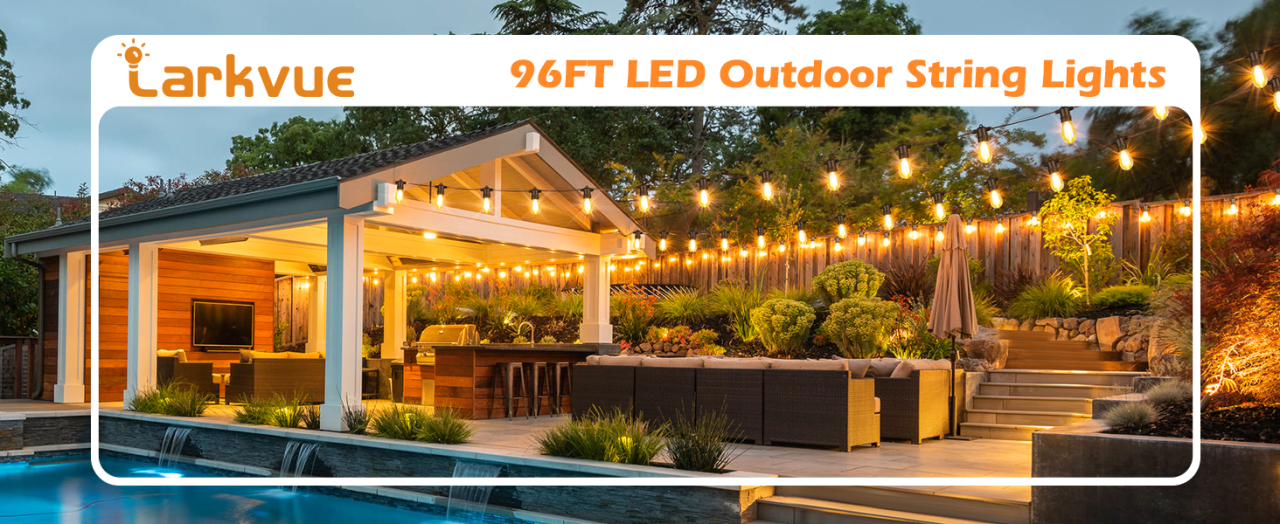 96FT outdoor string lights