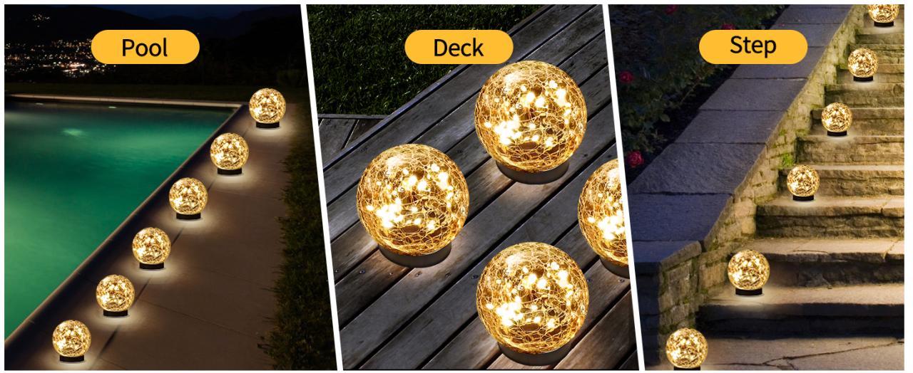 Solar Globe Lights Outdoor Waterproof