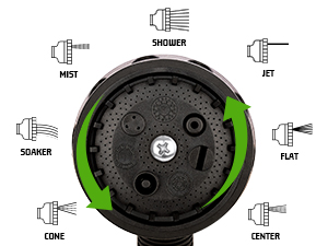 7 WATERING PATTERNS ADJUSTABLE