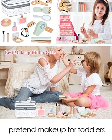 wooden makeup toy set wooden beauty salon play set