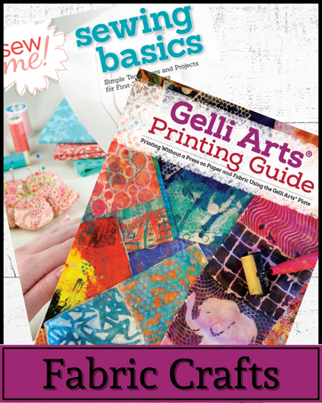 Cover art for Sew Me! Sewing Basics and Gelli Arts Printing Guide and text, 