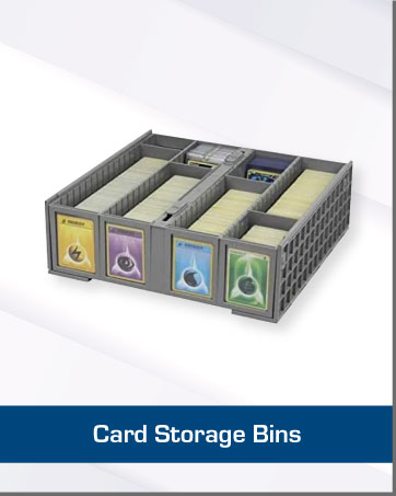 segmented card storage bin with partitions storage bin for trading cards