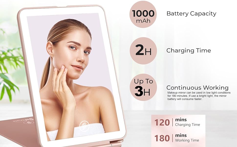 Rechargeable LED Makeup Mirror