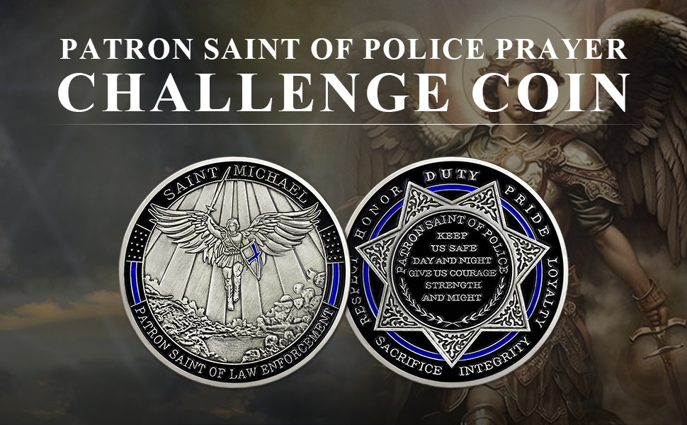 patron saint of police prayer challenge coin