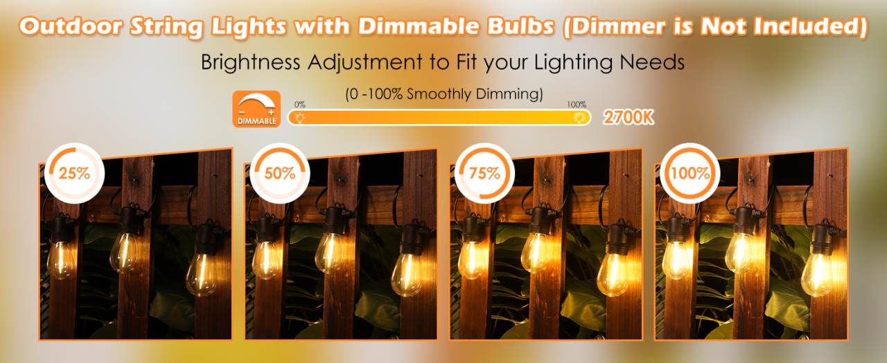 dimmable led outdoor string lights