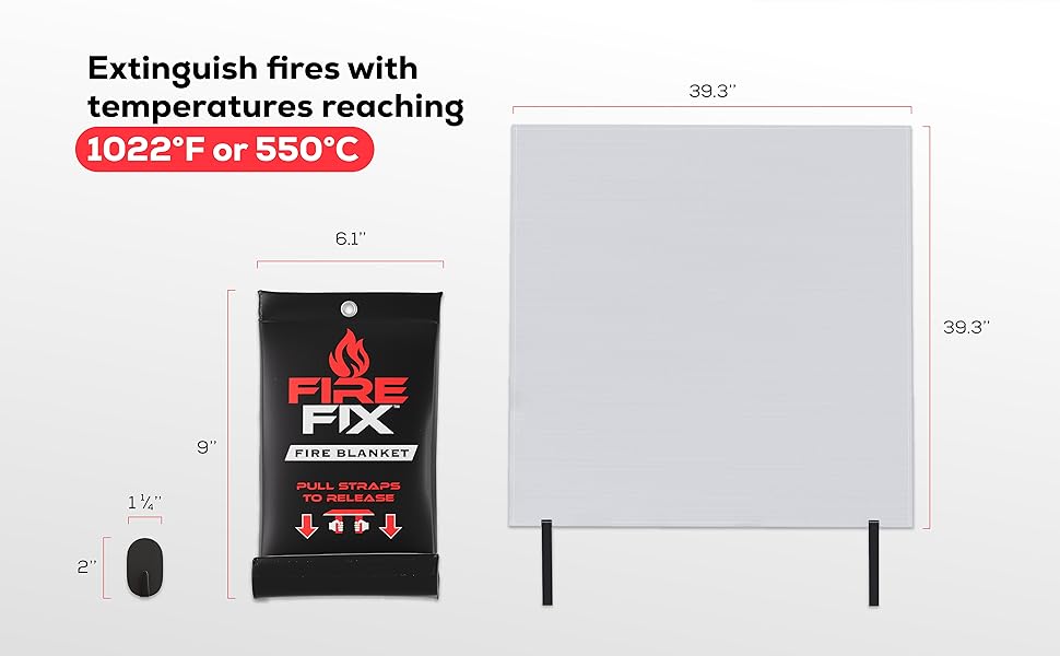 Extinguish fire with temperatures reaching 1022F or 550C