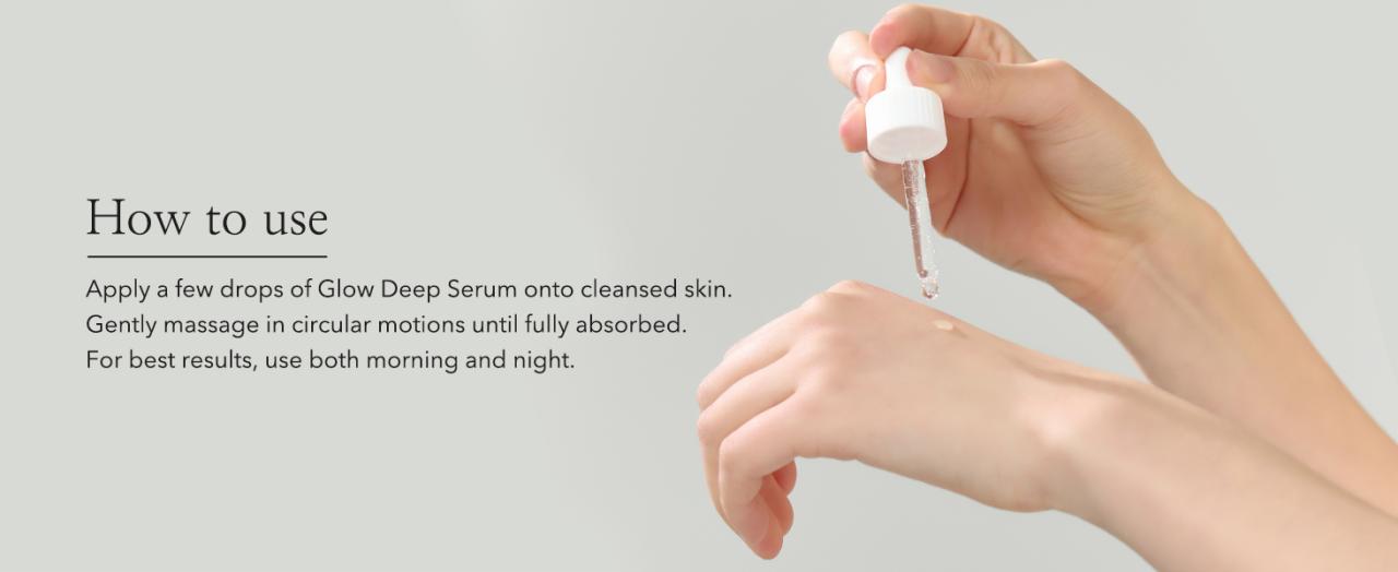 how to use glow deep serum rice + alpha arbutin