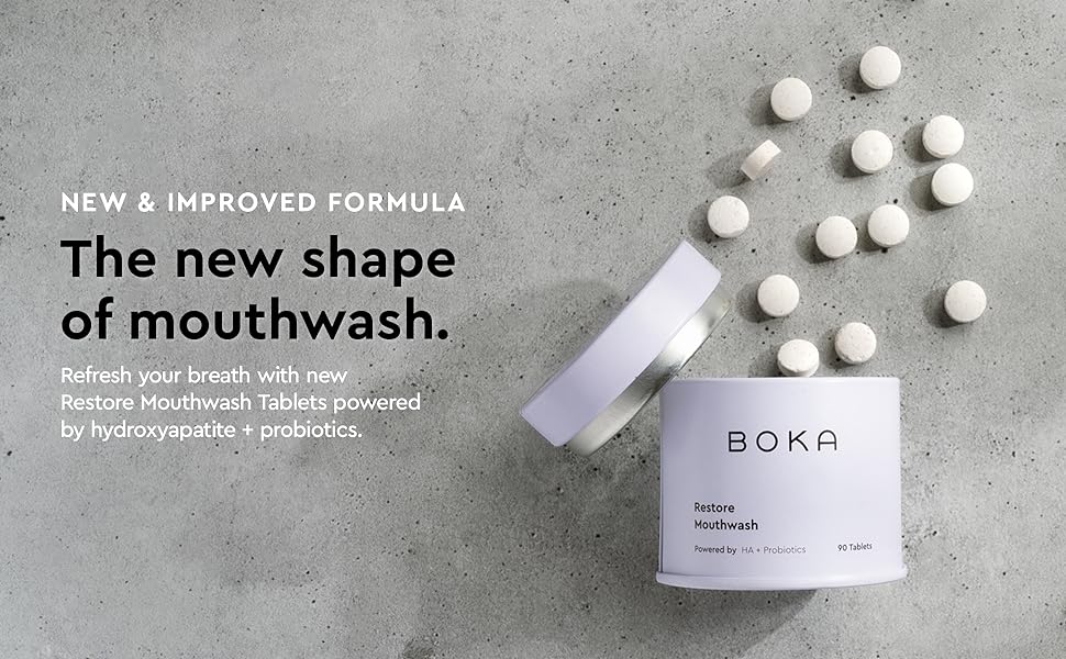 Boka Restore Mouthwash Tablets: The new shape of mouthwash.