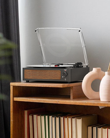 record player for vinyl with bluetooth and speakers