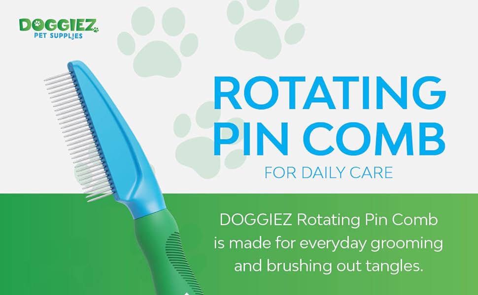 Rotating grooming comb for dogs cats puppies remove loose hair undercoats metal comb 