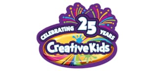 Creative Kids 25th anniversary logo with celebratory fireworks.