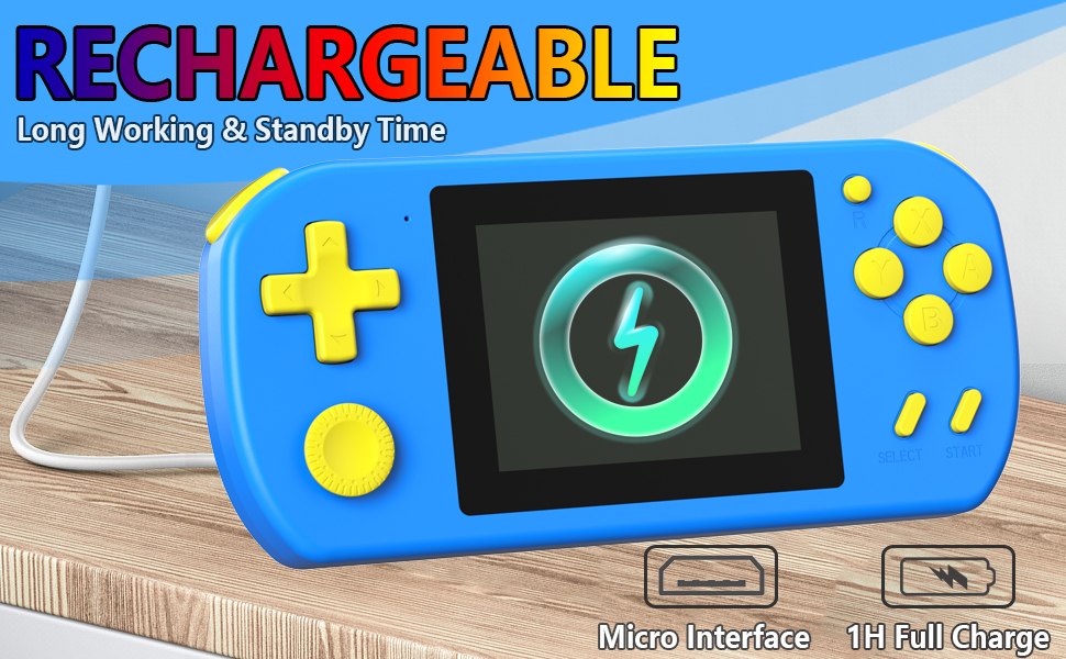 rechargeable handheld game console for kids