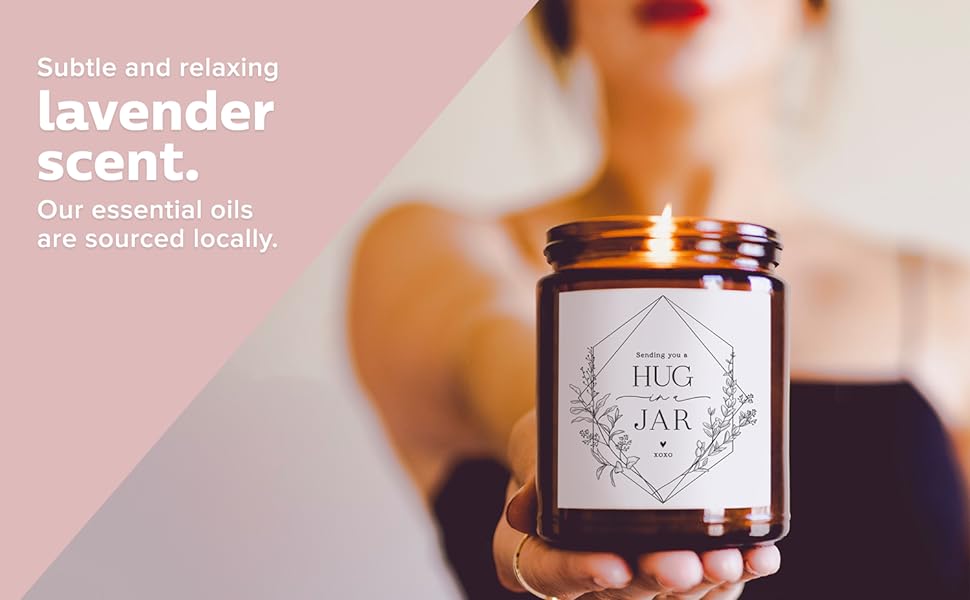 Lavender lemongrass giftable candle hug gift for a friend