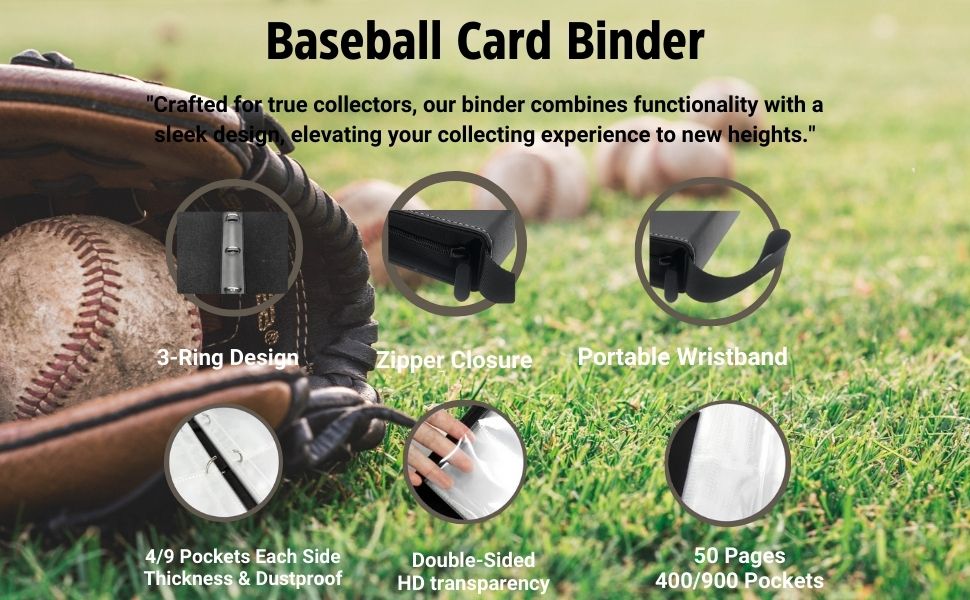 Baseball Card Binder with Sleeves