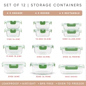 glass containers for food storage with lids