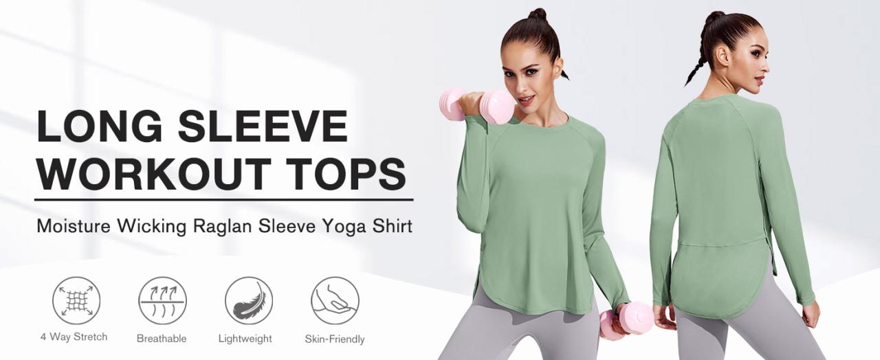 long sleeve workout top for women