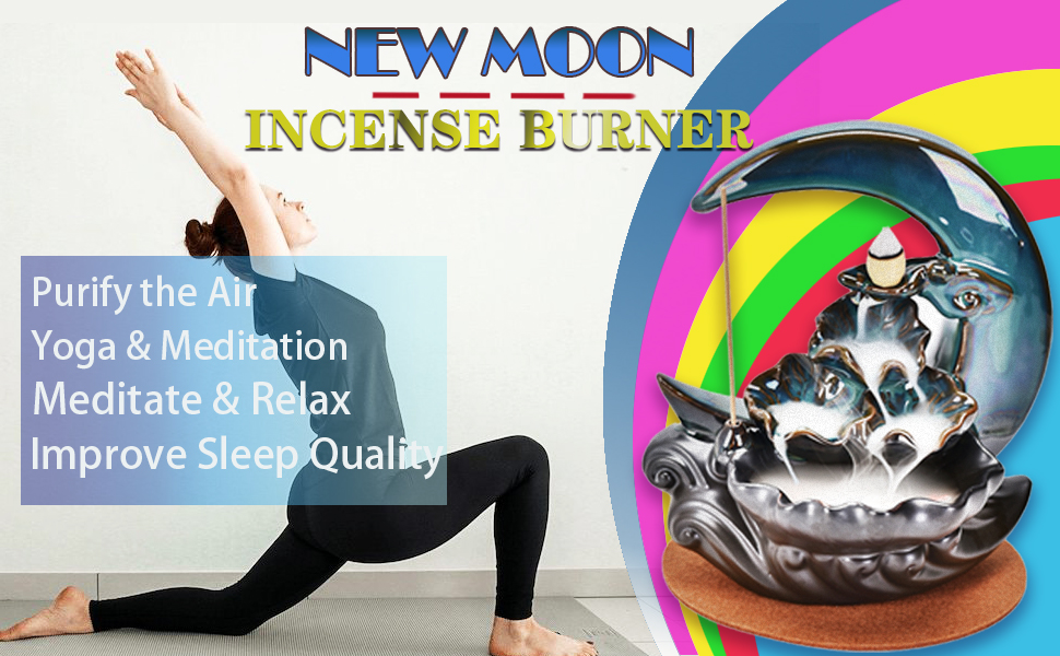 moon waterfall incense holder