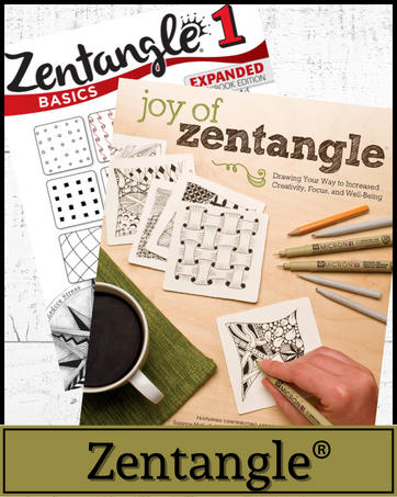 Cover art for Zentangle 1 and Joy of Zentangle with text, 