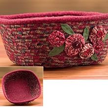 Square Basket with Yo-Yo Flower embellishment