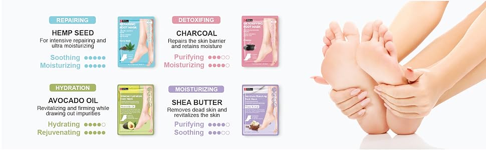 foot care mask hydrating adhesive tap steal shea butter k beauty korean skincare hemp seed charcoal