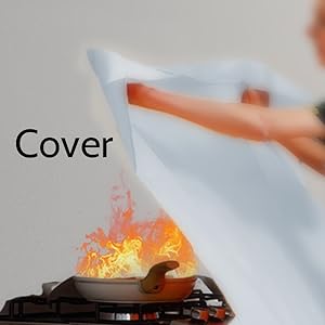 Drape the Fire Blanket over the flames to seal off the air.