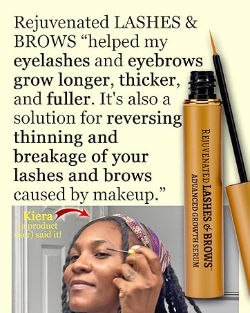 Rejuvenated LASHES & BROWS Advanced Growth Serum. For Longer, Thicker Lashes & Brows, Non-Irritaing