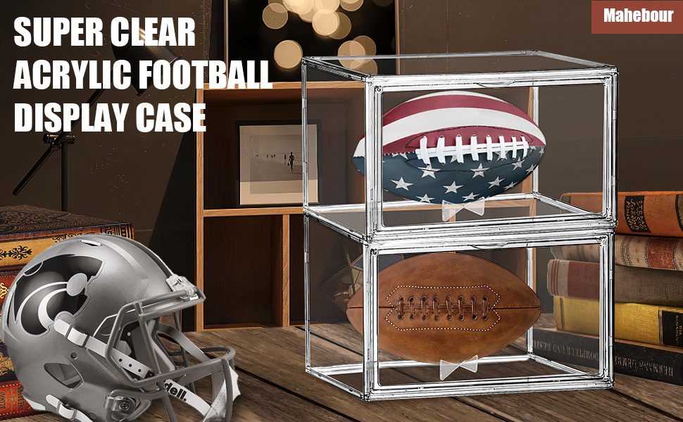 SUPER CLEAR ACRYLIC FOOTBALL DISPLAY CASE