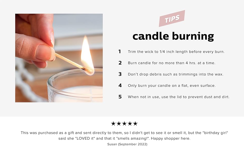 Candle burning, lavender scent, candle gift