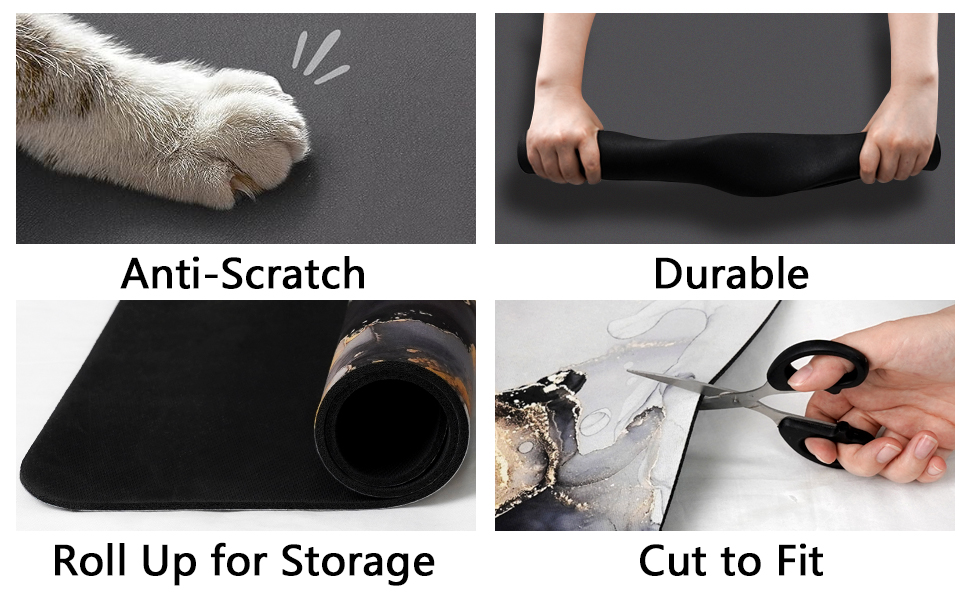 Anti-Scratch; Roll Up for Storage; Durable; Cut to Fit