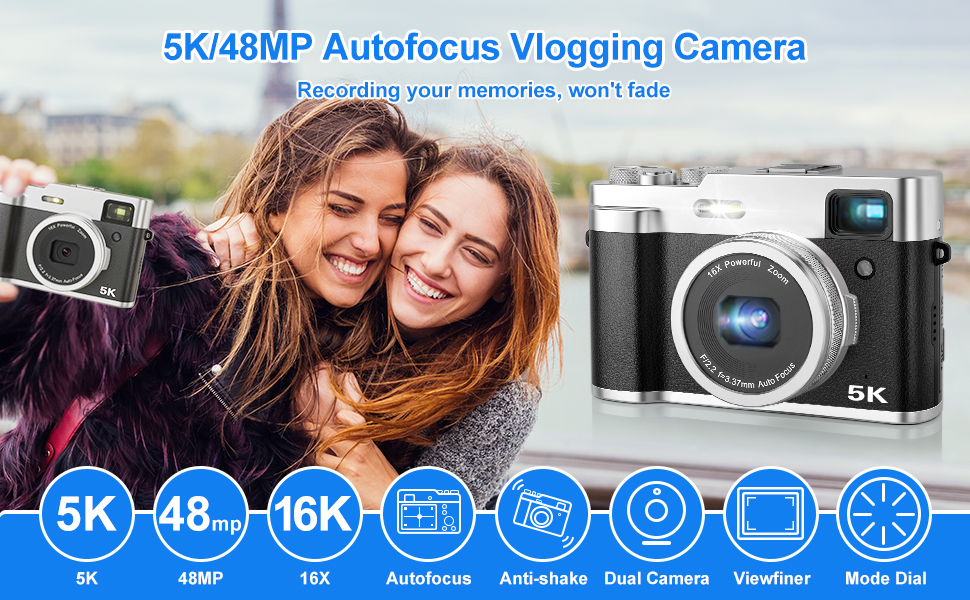 5K/48MP Vlogging Camera Autofocus