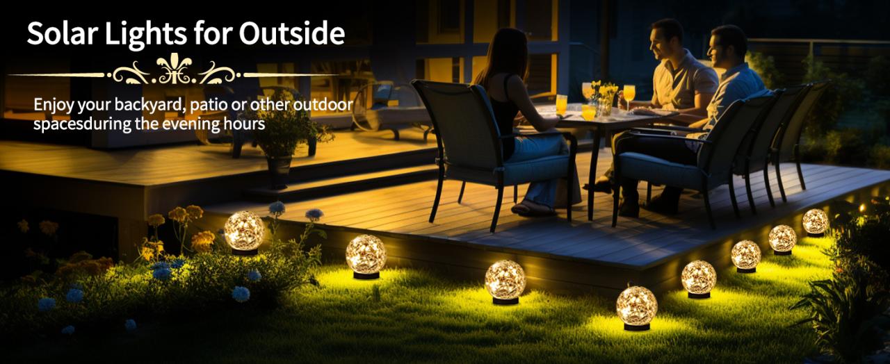 Solar Globe Lights Outdoor Waterproof