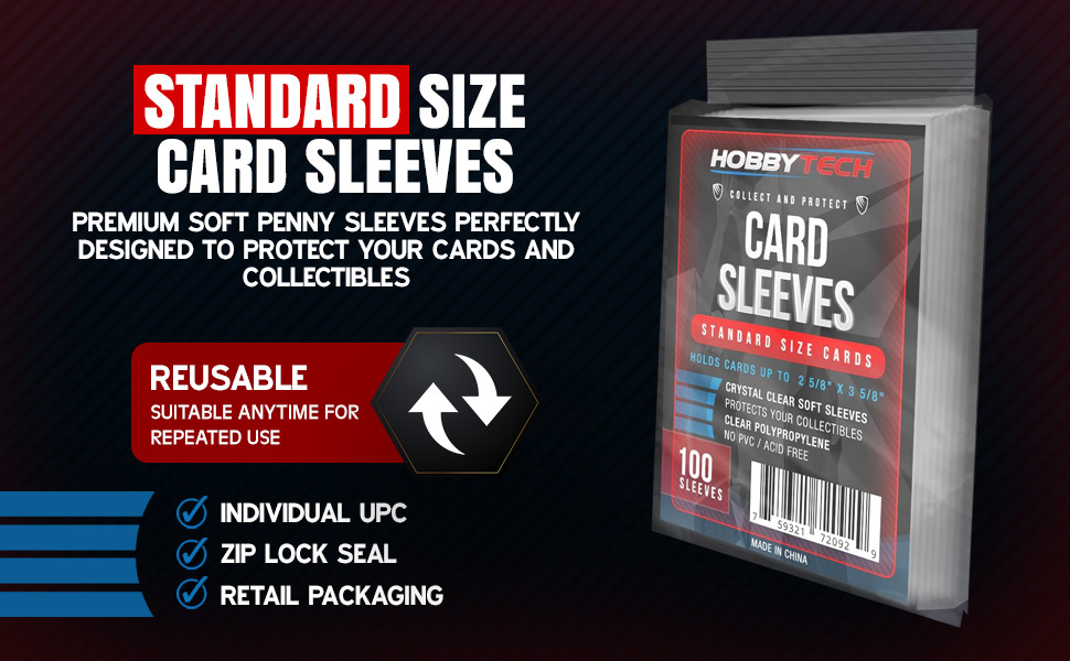 standard size card sleeves reusable