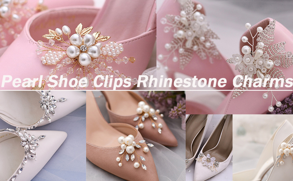 Pearl Shoe Clips Rhinestone 