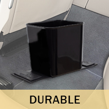 Portable car trash can fits anywhere in the car