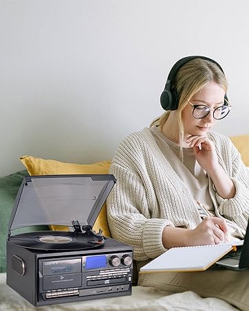 black record player