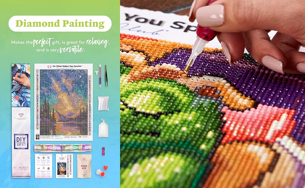  A DIY diamond-art painting craft kit