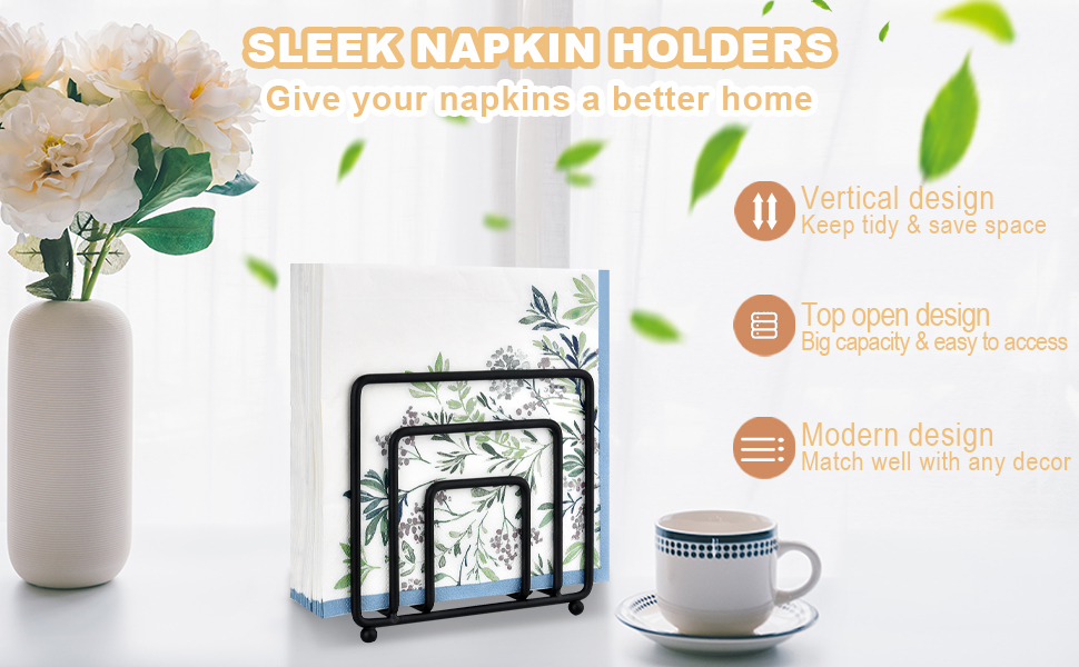 Black napkin holder