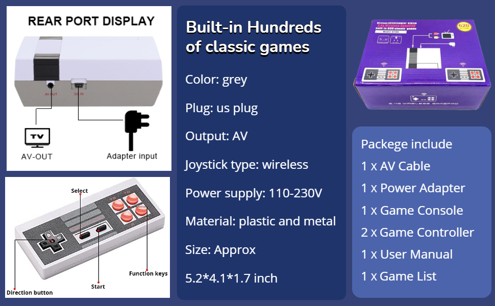 Retro game console 620w