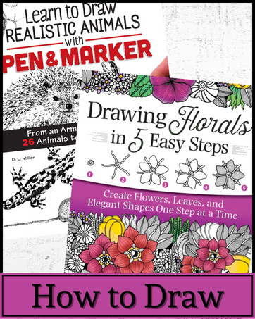 Covers for Learn to Draw Realistic Animals and Drawing Florals in 5 Easy Steps and, 