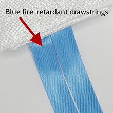 Blue fire-retardant drawstrings