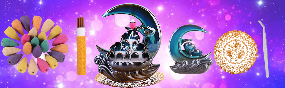 Fountain backflow incense burner