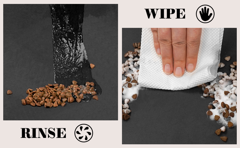 wipe or rinse to clean