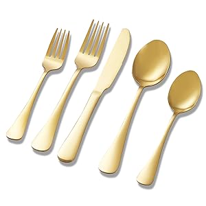 Gold Silverware Set, Stainless Steel Flatware Set, Cutlery Set For Home Kitchen Restaurant Hotel