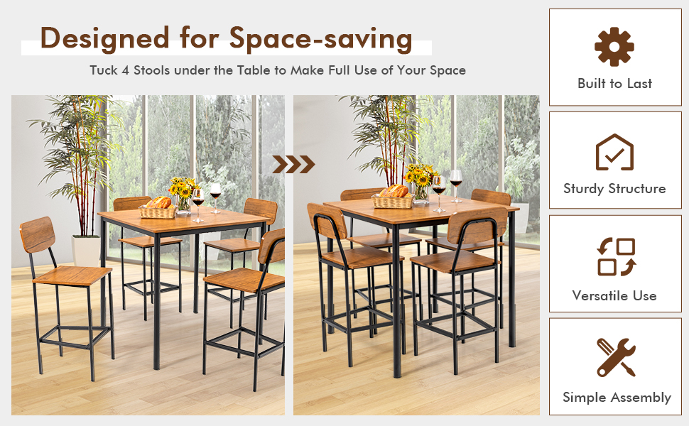 5-Piece Dining Table Set