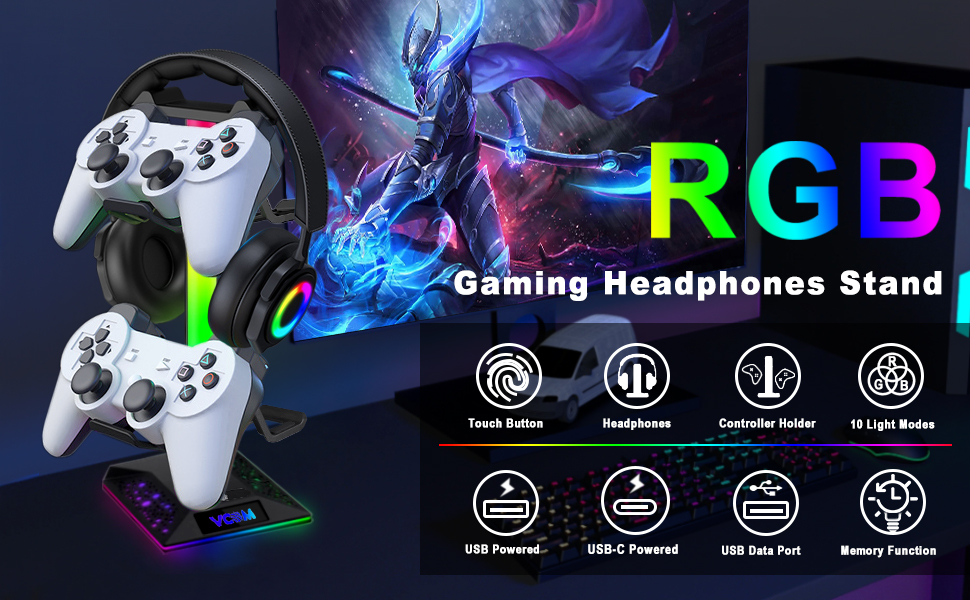 RGB Gaming Headphones Stand