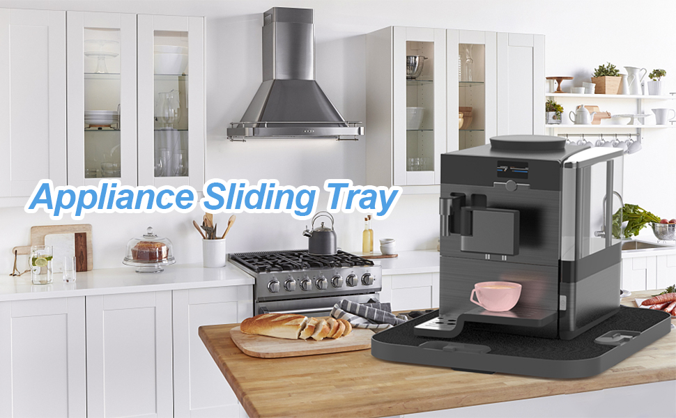 Appliance Sliding Tray Compatible Kitchen Counter Organizer