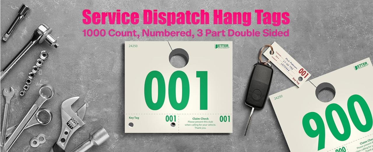 Service Dispatch Hang Tags